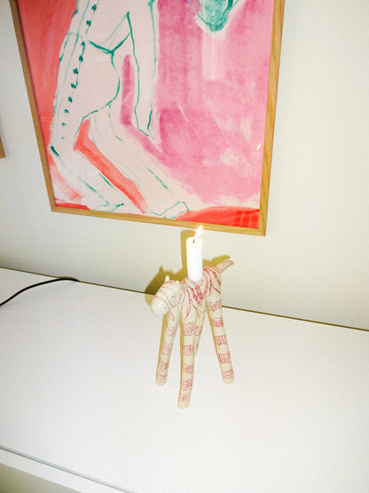 ZEBRA CANDLEHOLDER PINK