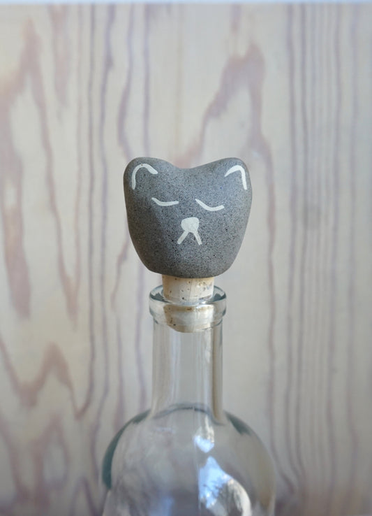 Cat wine cork 1 - Grey