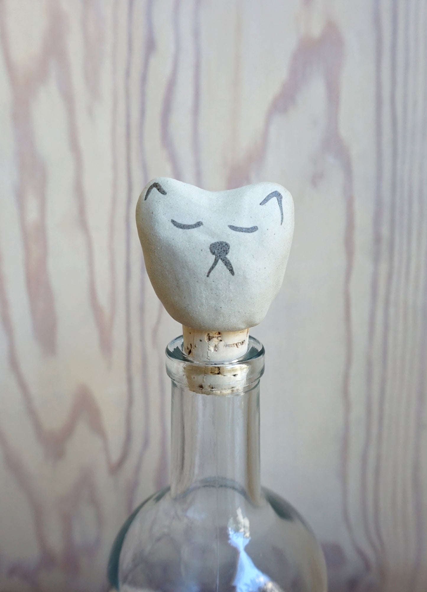 Cat wine cork 2 - White