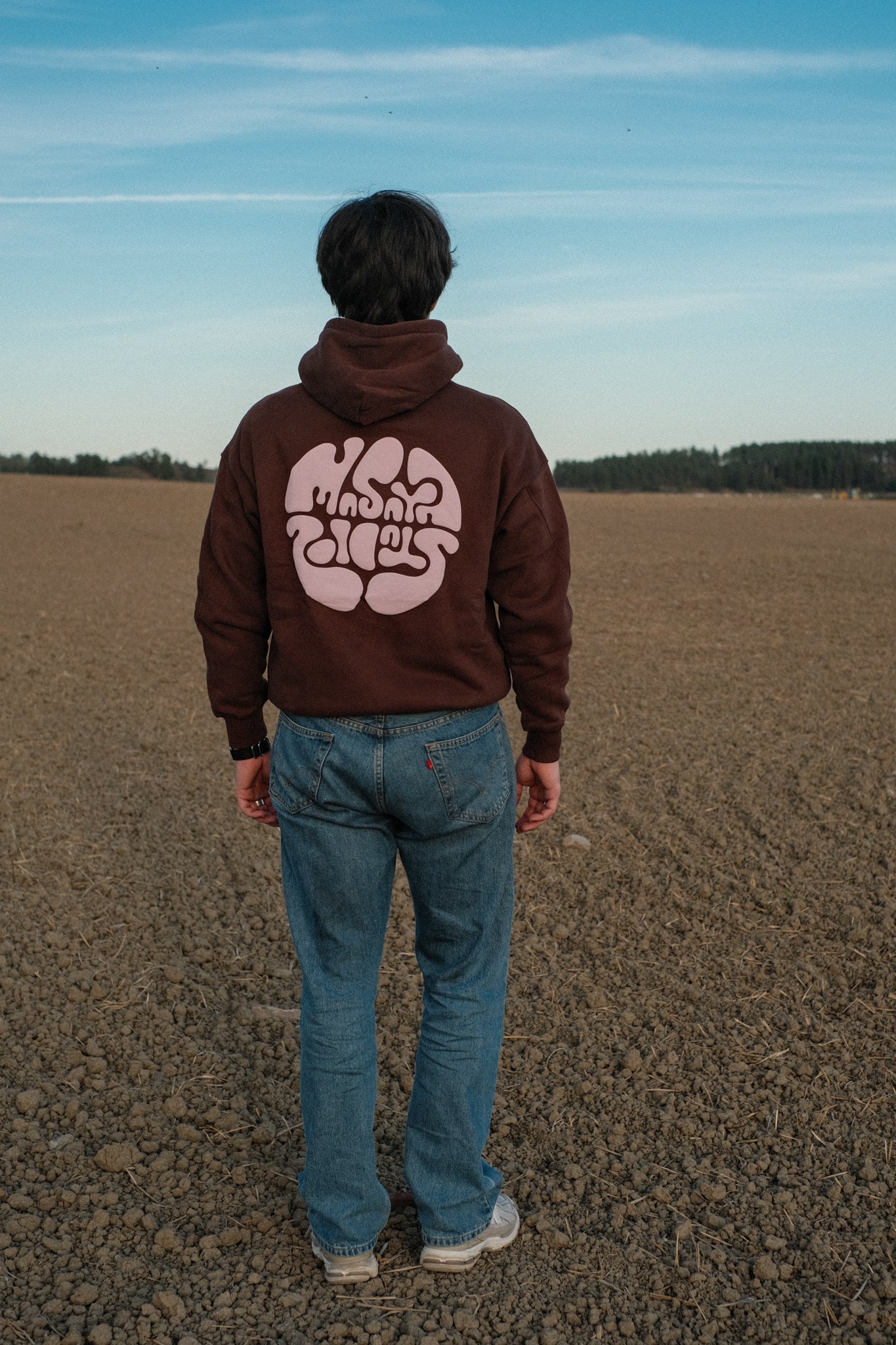 Brown Puffprint Hoodie