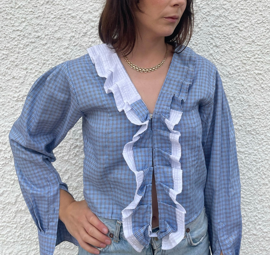 Blue checked Cowboy shirt