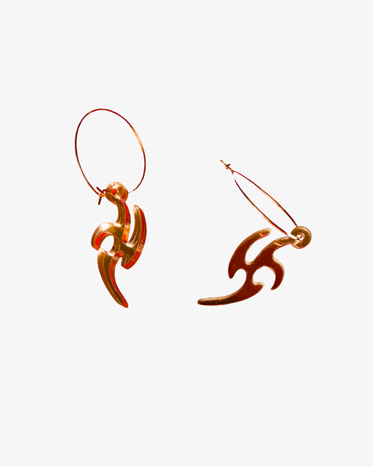 Gold Cyber Futuristic Hoop Earrings