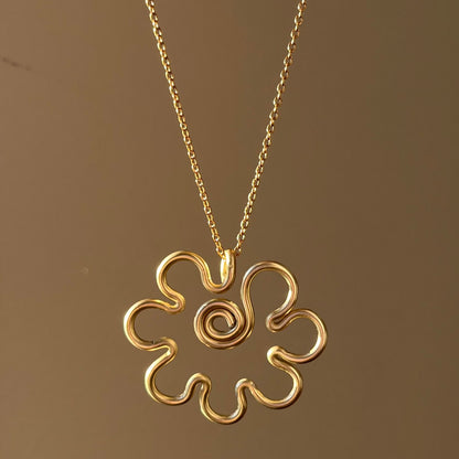 Necklace, Bubbly flower - Gold