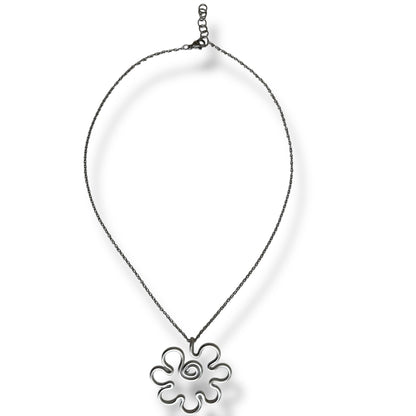 Halsband, Bubblig blomma - Silver