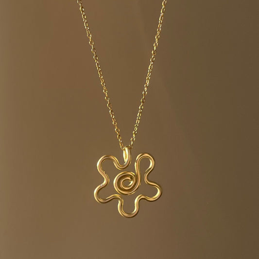 Necklace, Mini-flower - Gold