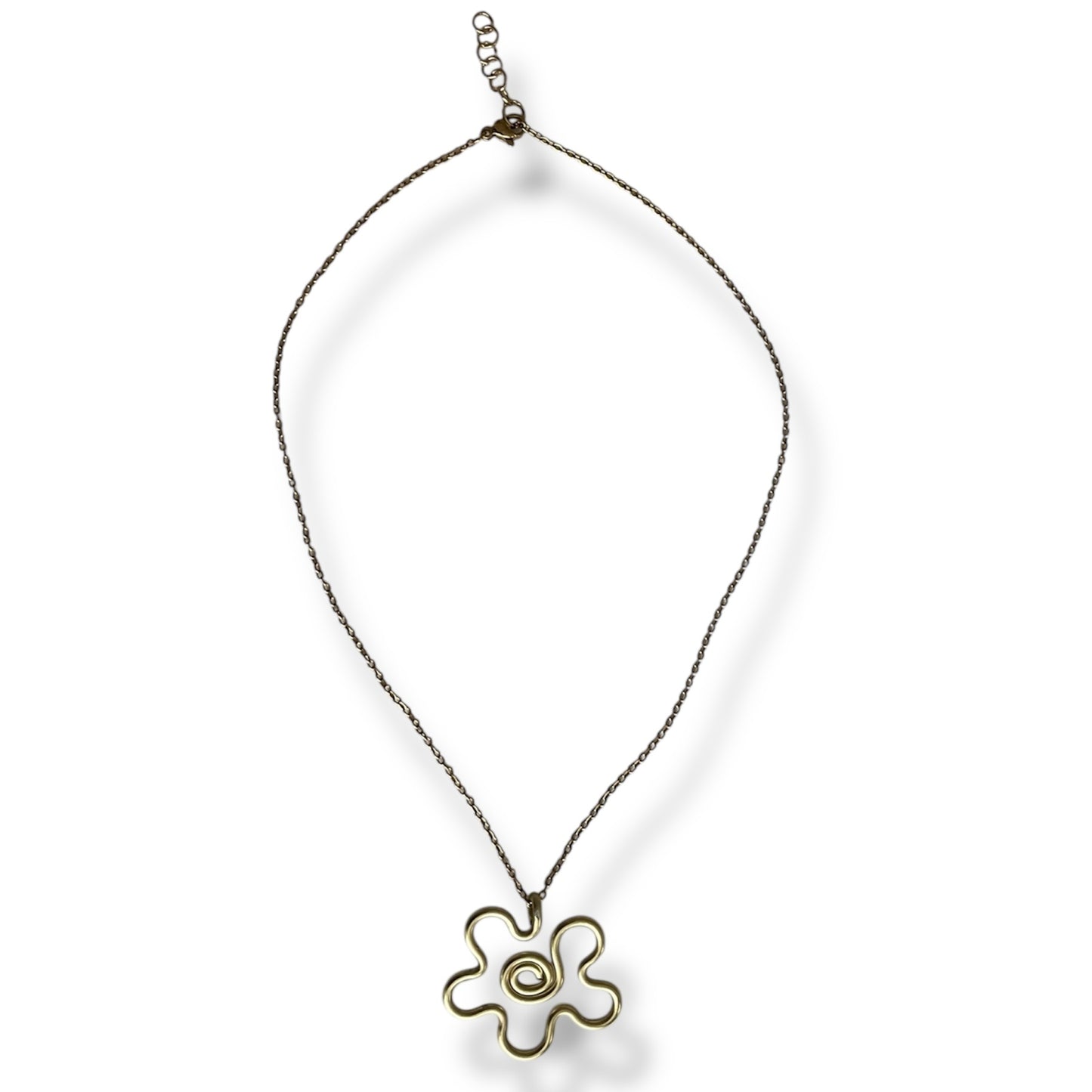 Necklace, Retro flower - Gold