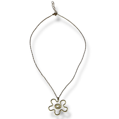 Necklace, Retro flower - Gold