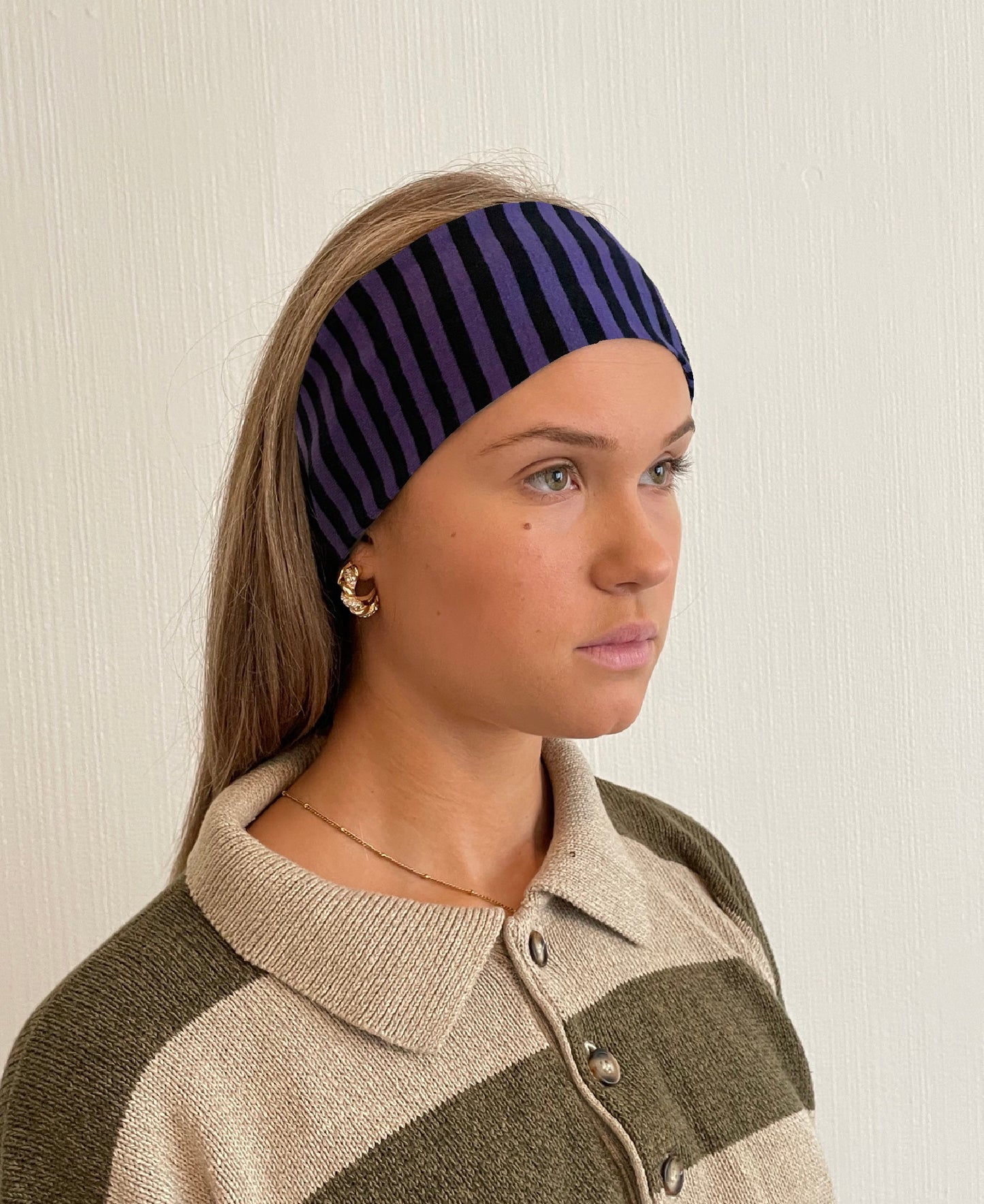 Striped Hairband - Purple