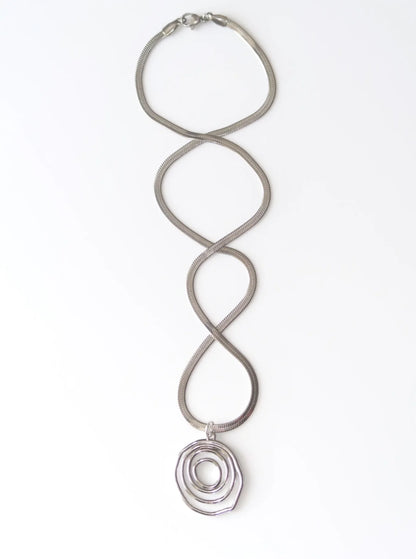 ZINNIA - Silver Swirl Necklace