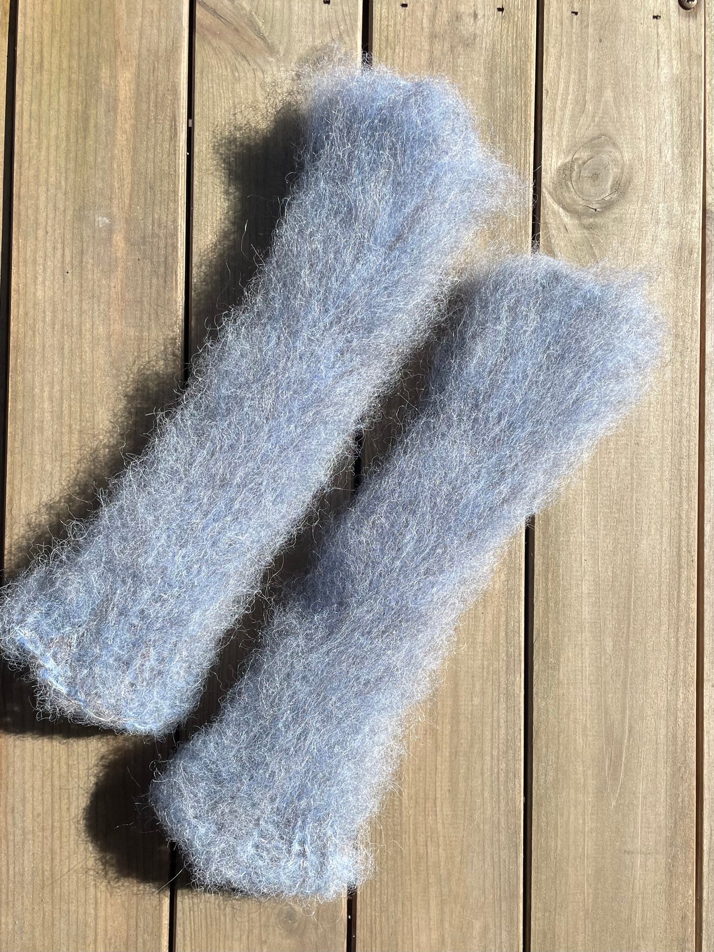 Wrist warmers - Blue & Grey