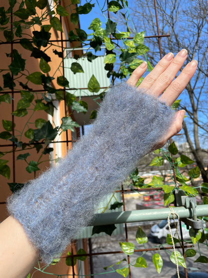 Wrist warmers - Blue & Grey