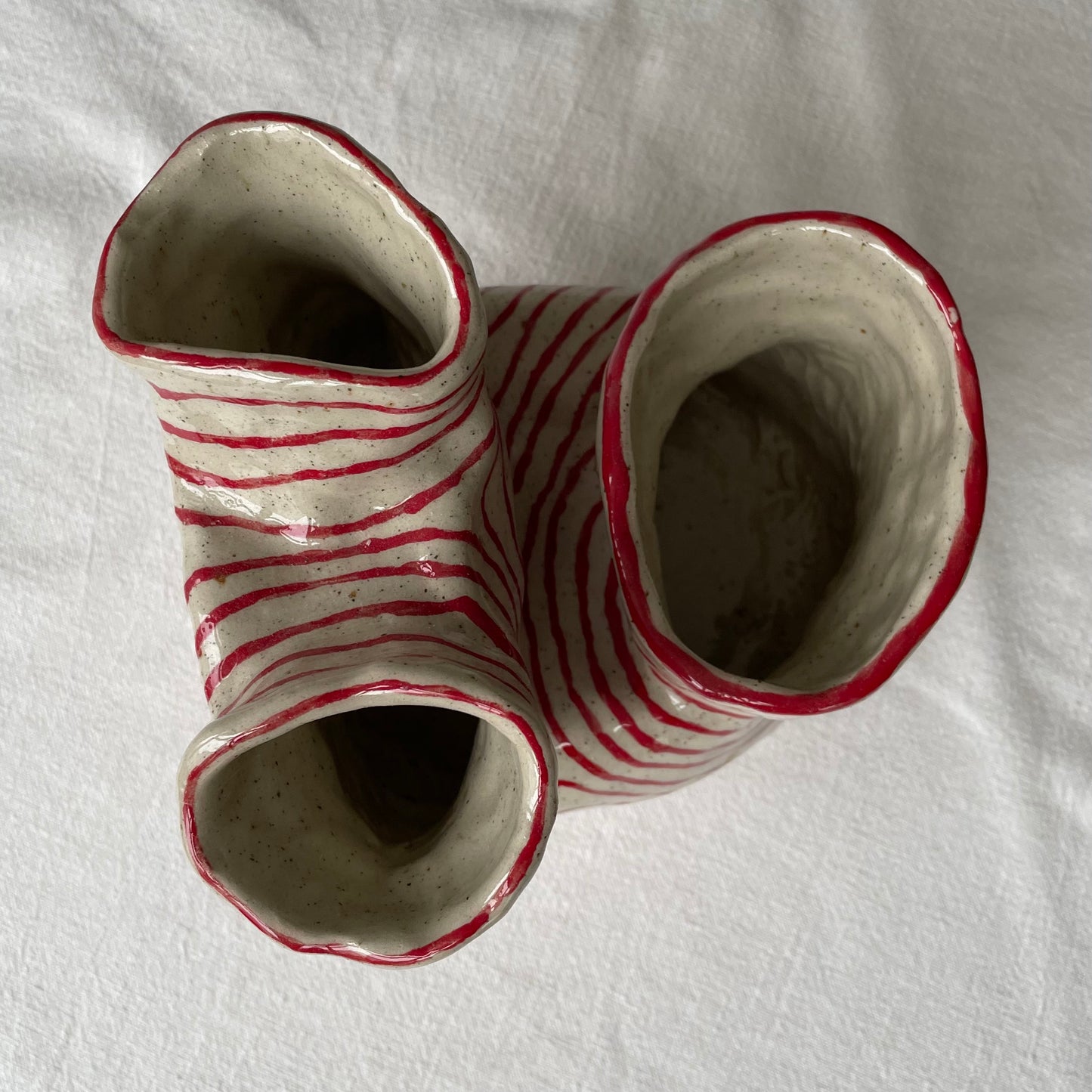 VASE RED STRIPED