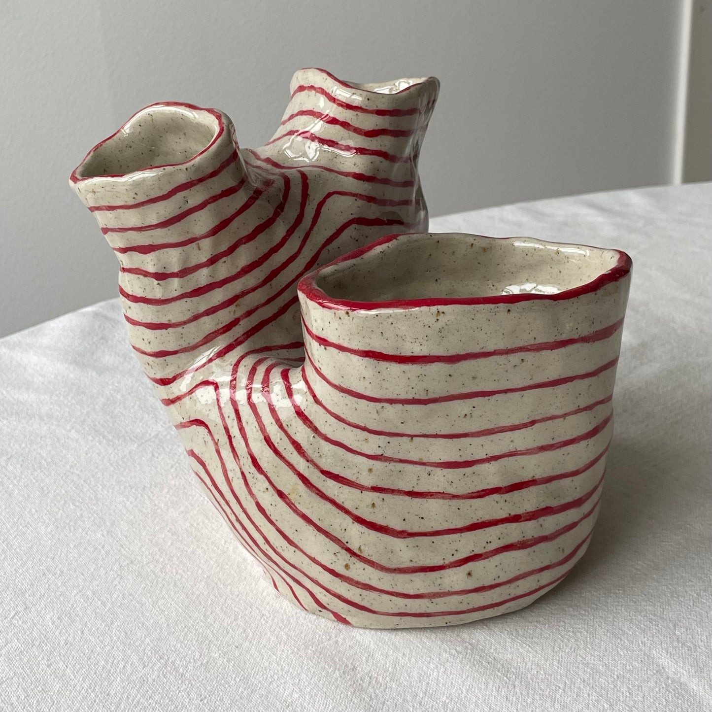 VASE RED STRIPED