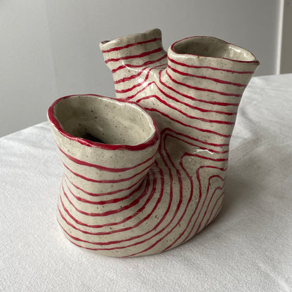 VASE RED STRIPED