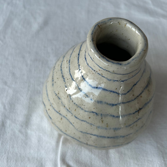 SPOTTED BLUE STRIPED VASE
