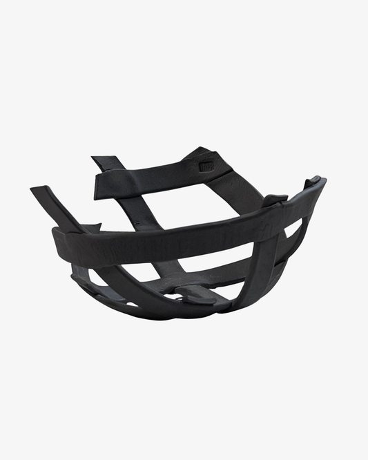”Ironband 1” Black Stoneware Sculptural Openwork Bowl, 15 cm