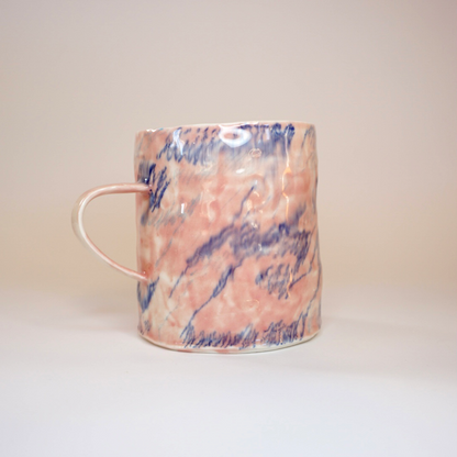 Drawing on cup, one of a kind - Pink/Blue 2.