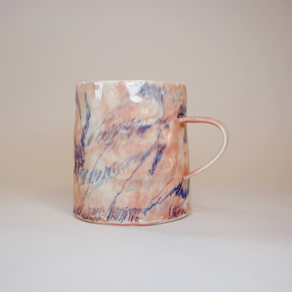 Drawing on cup, one of a kind - Pink/Blue 2.