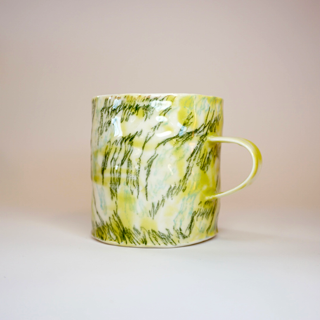 Drawing on cup, one of a kind - Green.