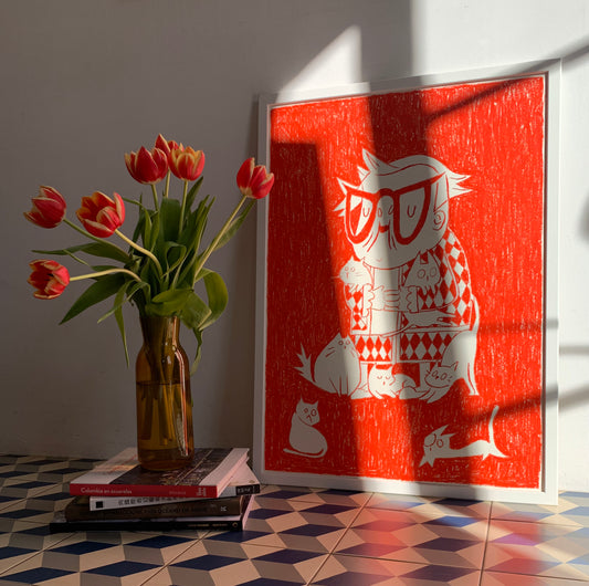 Lady Cat Lover - Original