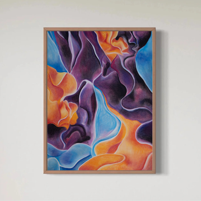Tang lilla orange og Blå Print