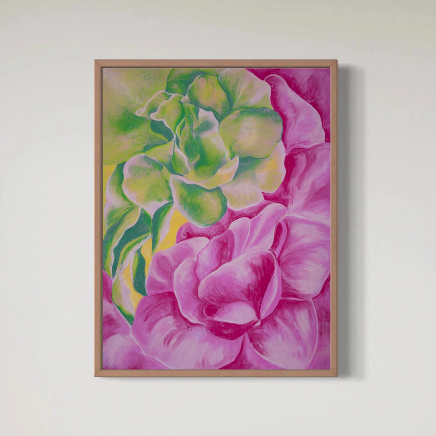 Flower green and orange Print