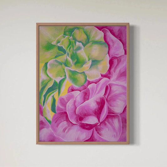 Flower green and orange Print