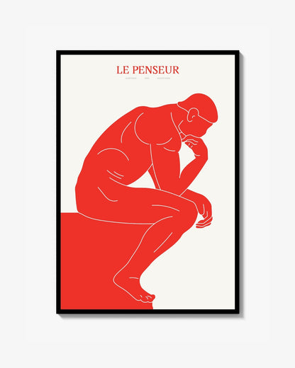 Le Penseur (Red) - Poster