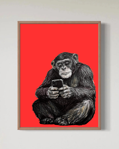 Scroll Ape – Rød Udgave – Begrænset Fine Art Print