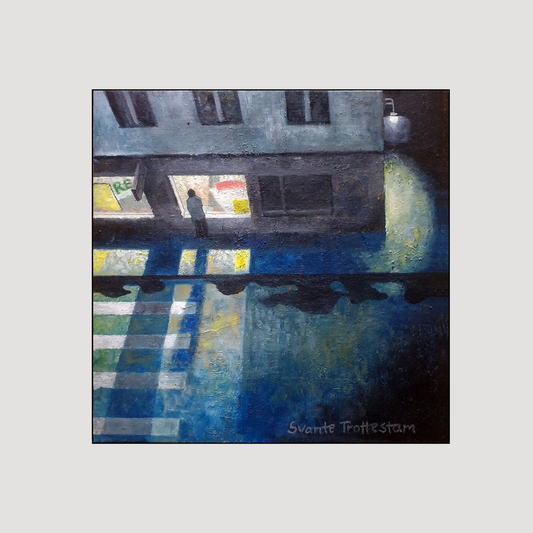 Nightly street windows, Original painting