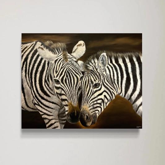 Intimacy in stripes, original oil painting