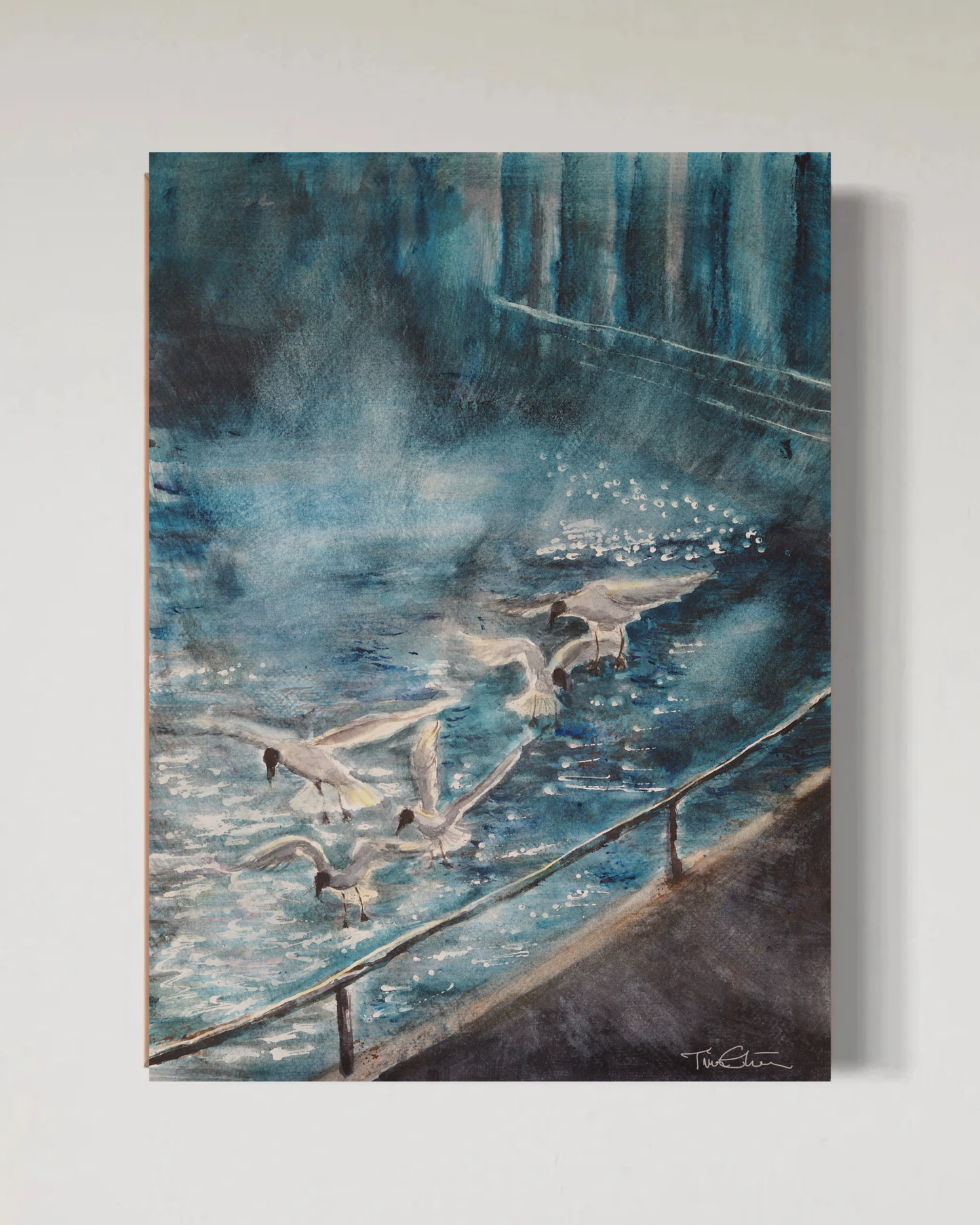 The seagulls’ breakfast time - Original painting