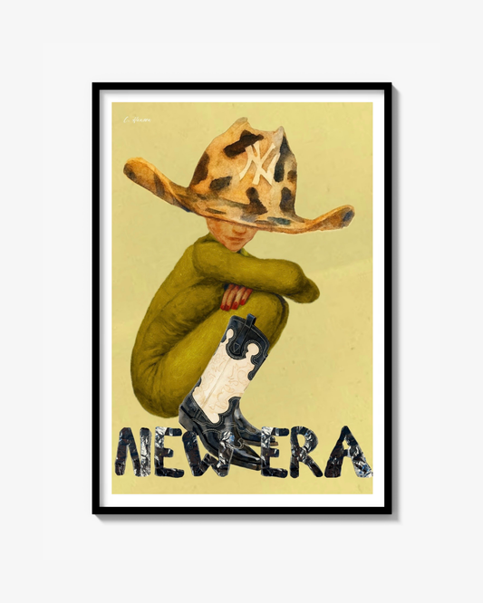 New era yellow yankee on poster paper