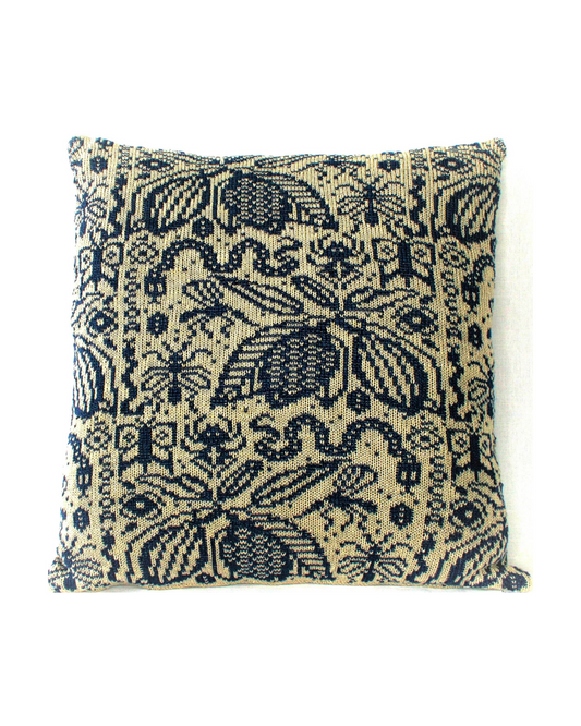 Cocoa - Knitted Linen Cushion Navy Blue & Linen