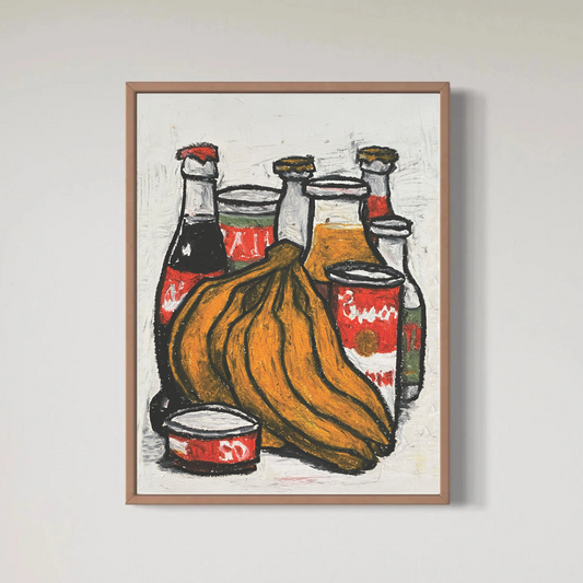 Campbell soup and eight bananas Print