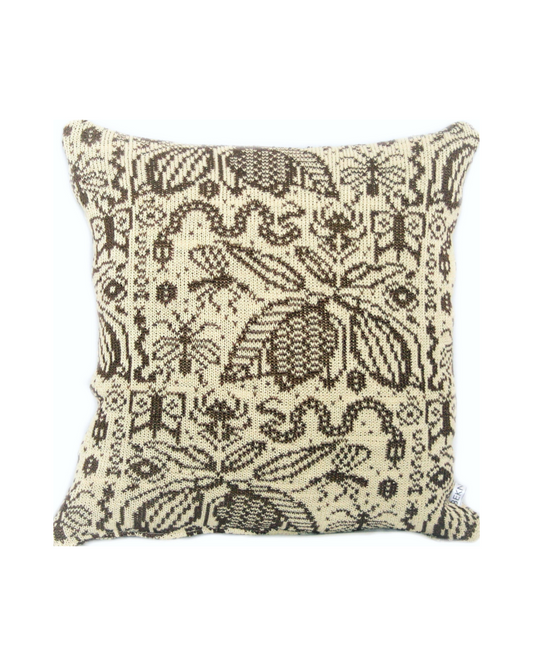 Cocoa - Knitted Linen Cushion Cover Brown & Linen