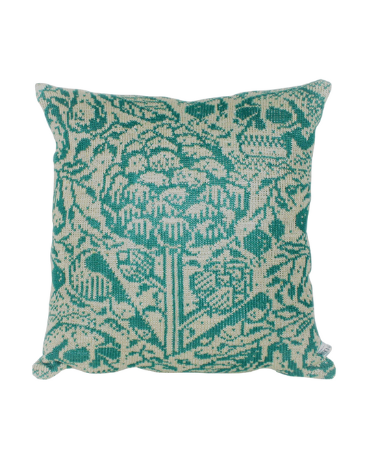Harvest - Knitted Linen Cushion Cover Green & Linen