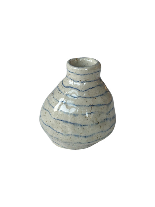SPOTTED BLUE STRIPED VASE