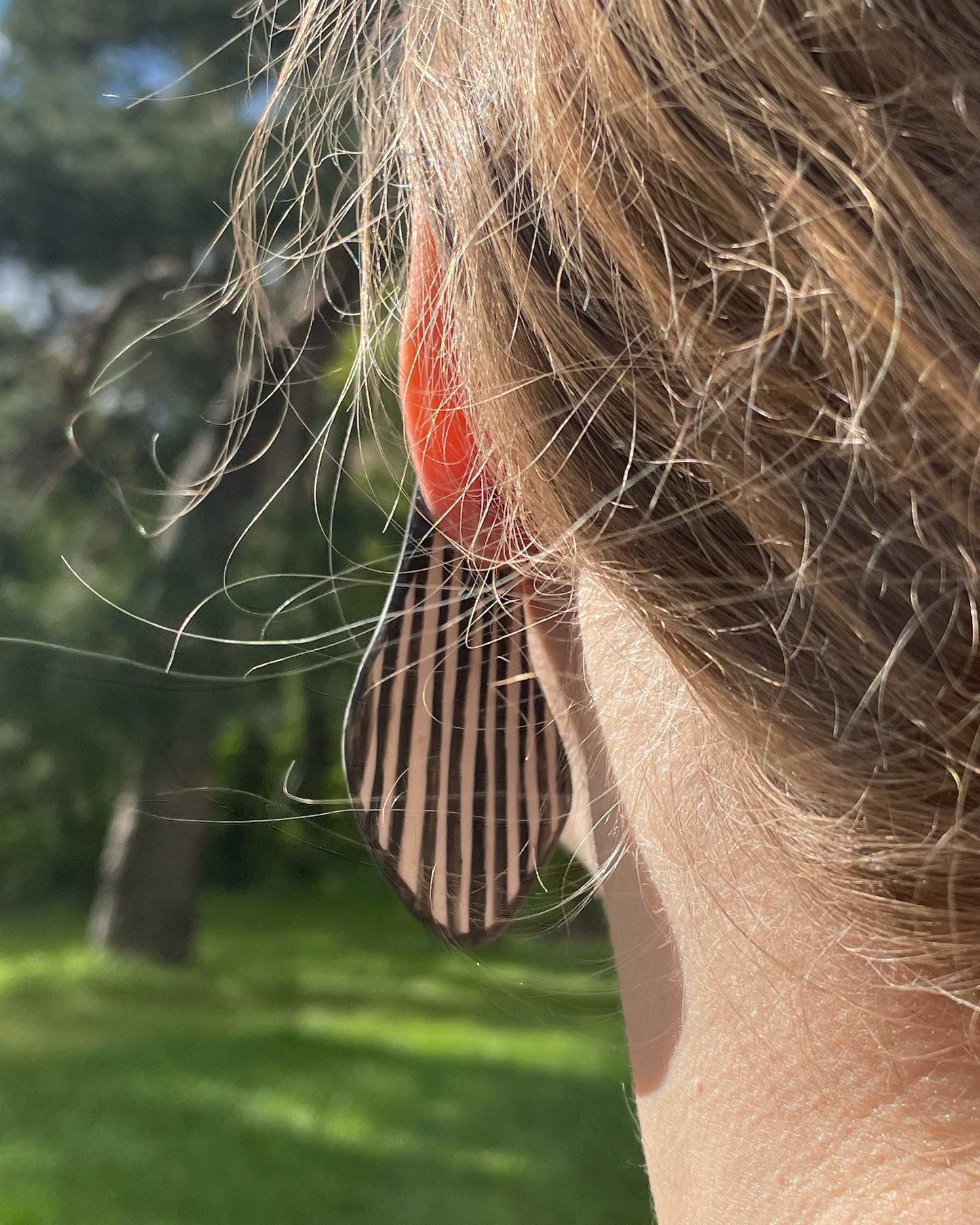 Stripe matte earrings (Exclusive)