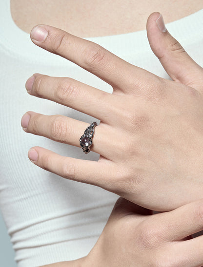 Black Woven Vines Ring