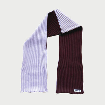 Ribbed scarf BROWN DUSTY PINK