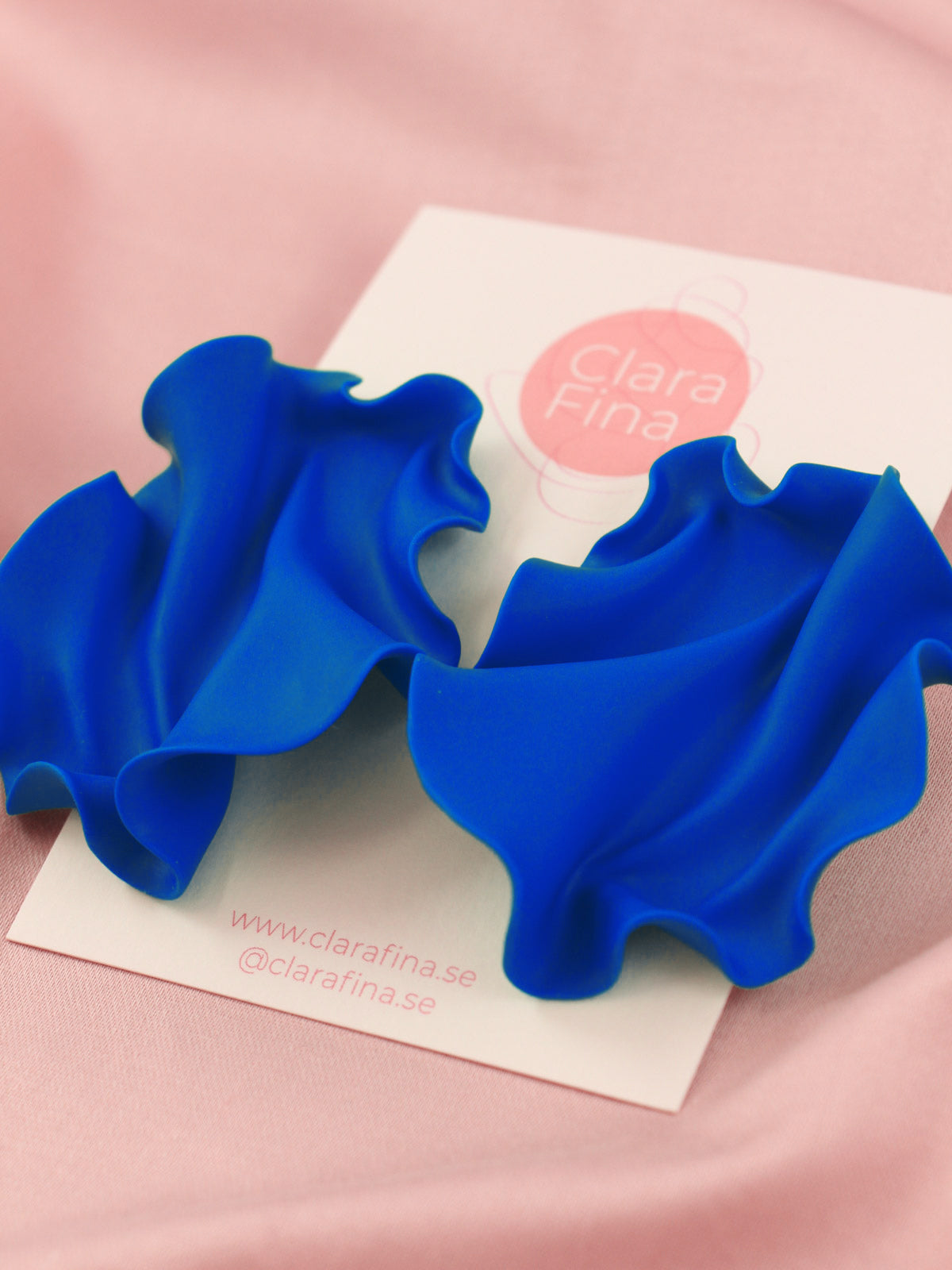 Satin Earrings - Bright blue matte