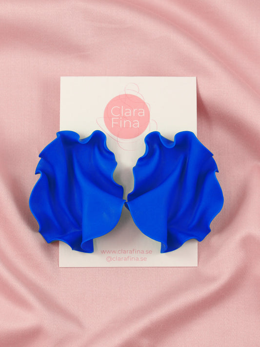 Satin Earrings - Bright blue matte