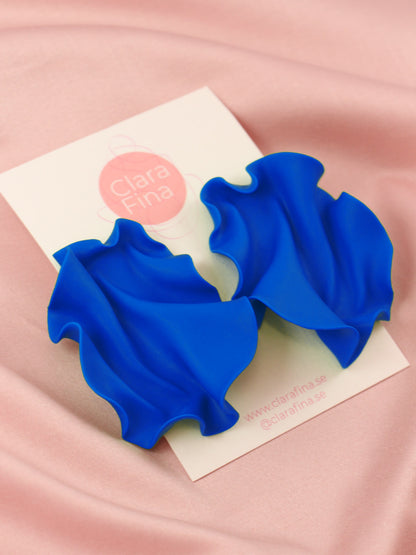 Satin Earrings - Bright blue matte