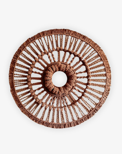 Mandala Jordväv Kunstvæg 80 cm diameter