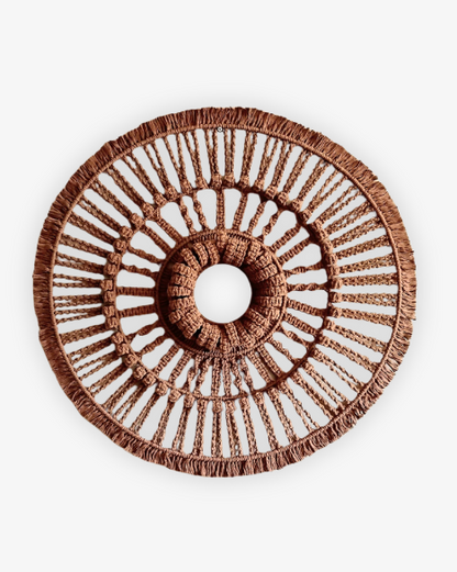 Mandala Jordväv Kunstvæg 80 cm diameter