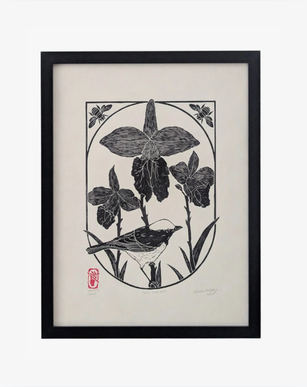Loose Tongues - Linocut Print