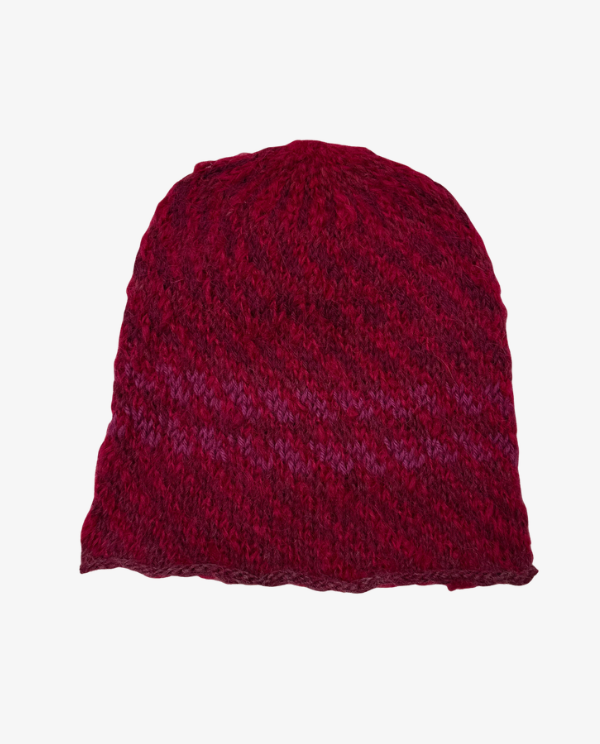 Slanted Lines Beanie (red/pink)