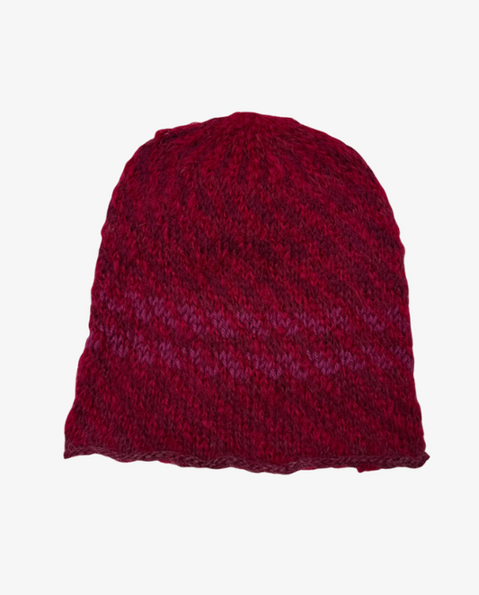 Slanted Lines Beanie (red/pink)