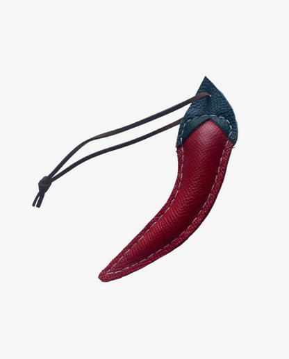 Key ring, bag charm chilli in italian leather